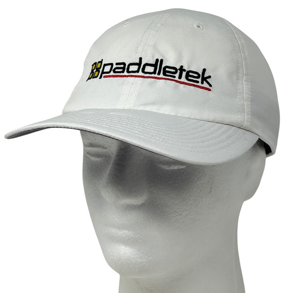 Paddletek Pickleball Hat Cap Logo 6 Panel Strapback White - Picture 1 of 9